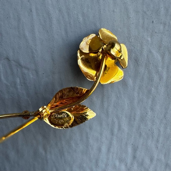 Vintage Dixelle 12K GE Rose Brooch - Picture 3 of 3